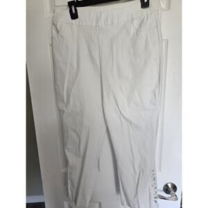 Breezes Capri Pants Womens Sz 16 White Pull On Stretch Pockets
